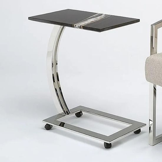 Swan Marble Accent Table with Steel Base - Variation Available